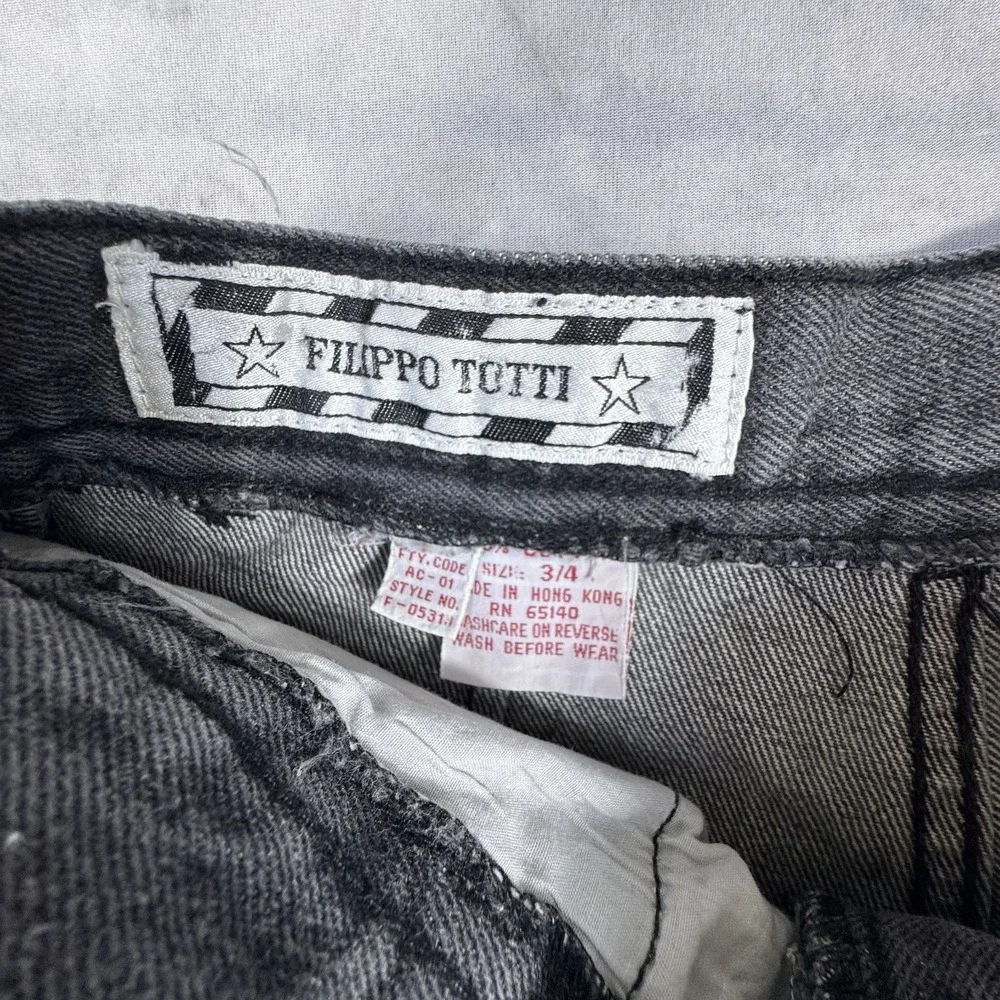 Vintage 80s Filippo Totti Womens Mom Jeans Charcoal Gray Denim Ankle Zip‎ 3/4
